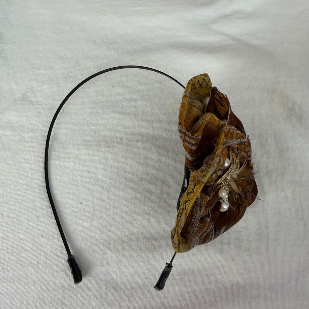 Handmade‎ Fascinator Headband Feather Butterfly Boho Whimsical Fairycore  OS - Picture 7 of 8